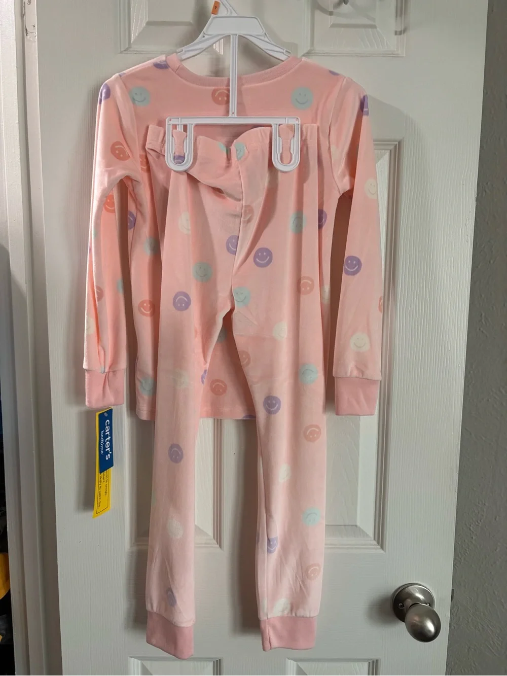 Carter's Pink Smiley Face Pajama Set with Pastel Dots